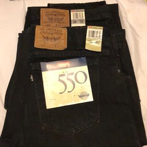 NWT Levi’s men’s jeans 550 2 pair 36x36 black